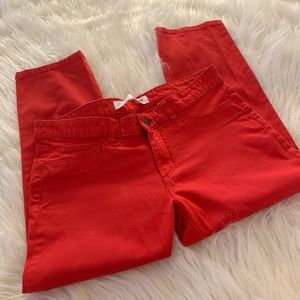 Joe Fresh Women Red Crop Capri Jeans
